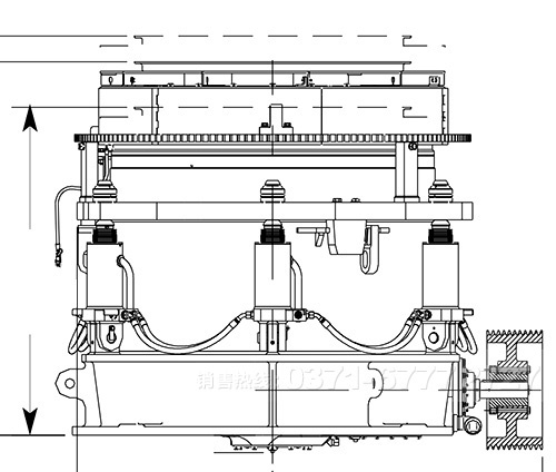 多缸液压圆锥破碎机的工作流程