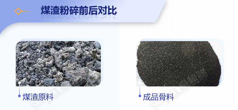煤渣粉碎前后对比