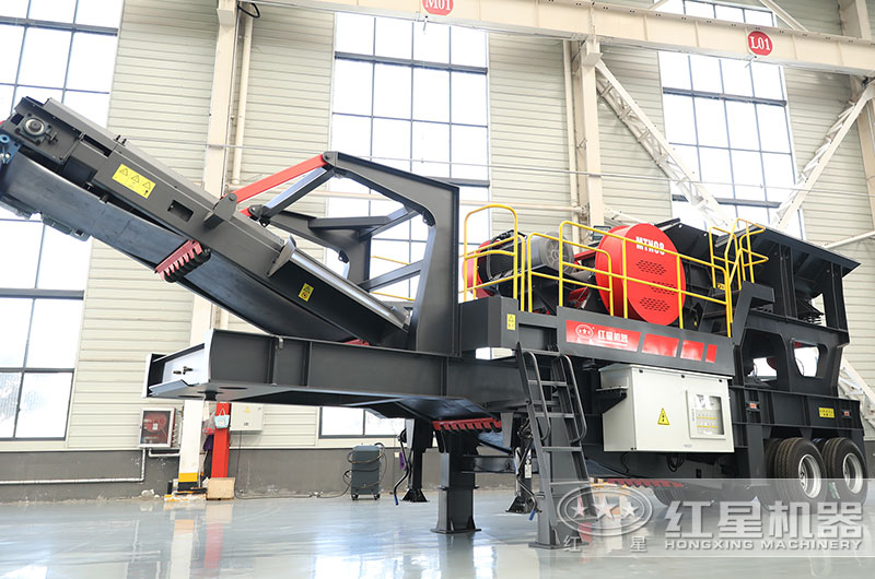 轮胎式移动粉碎机图片，鄂破