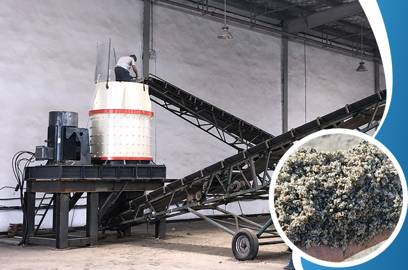 立轴制砂机工作现场图