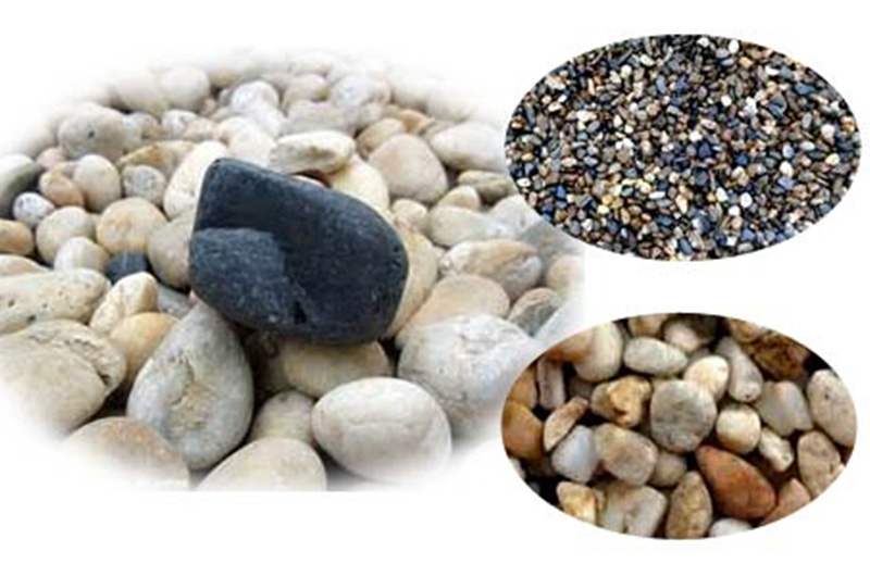 鹅卵石物料破碎前后