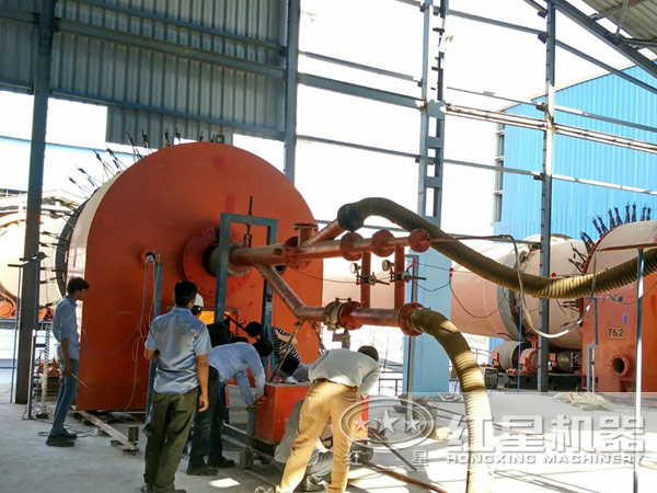 石灰窑安装搭设现场