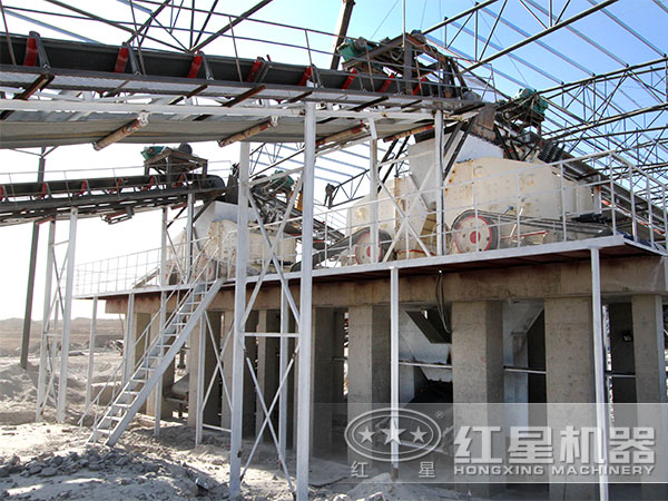 河南信阳客户石子加工生产现场