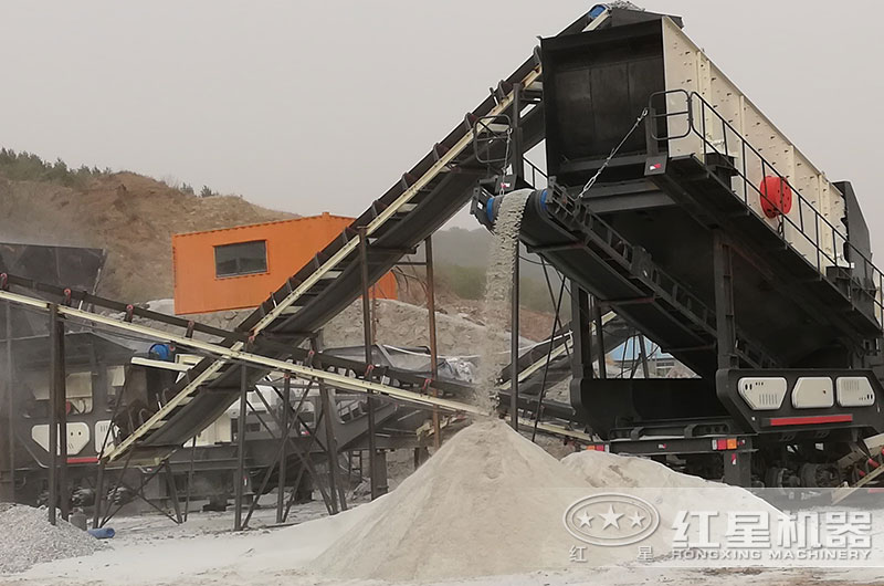 碎石机打中沙现场