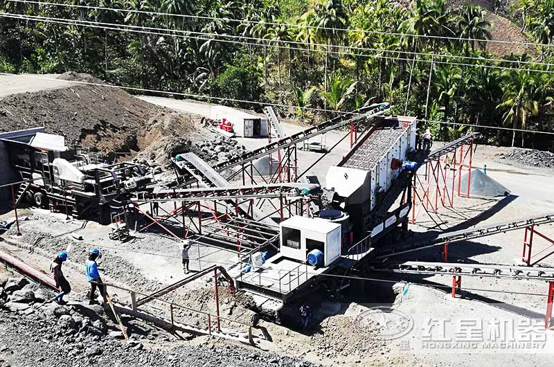 菲律宾二合一移动颚式圆锥破一体机生产现场