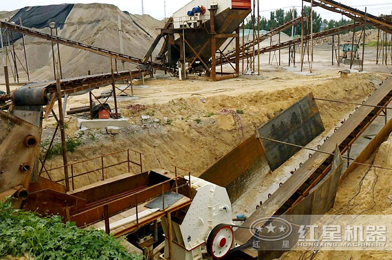 固定式成套石子生产设备生产现场