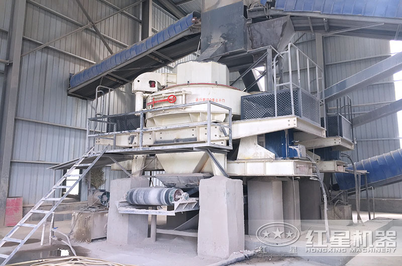 固定式碎沙机作业现场