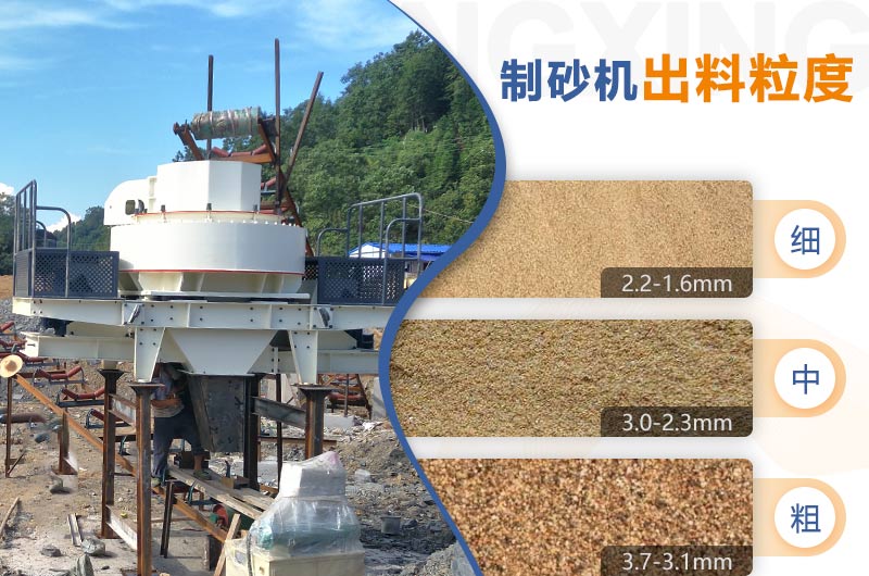 红星机器HVI制砂机的粗、中、细粒度范围
